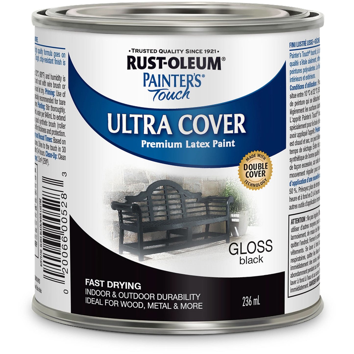 Peinture au pinceau tout usage Painter's Touch®, noir, brillant, 236 ml, pot