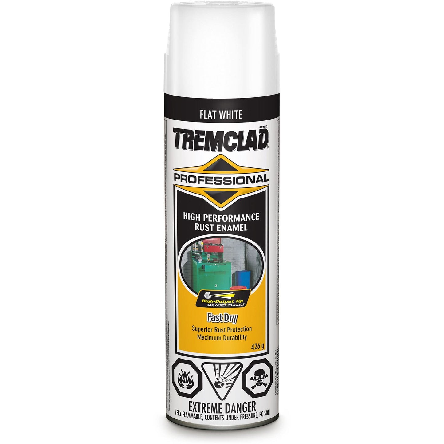 Tremclad® Professional Rust Enamel, White, Very Flat, Aerosol Can