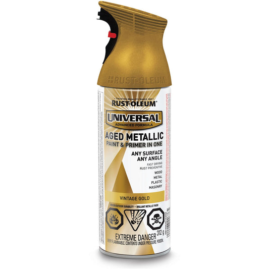 Peinture en aérosol vieillie Universal®, or vintage, métallique, bombe aérosol