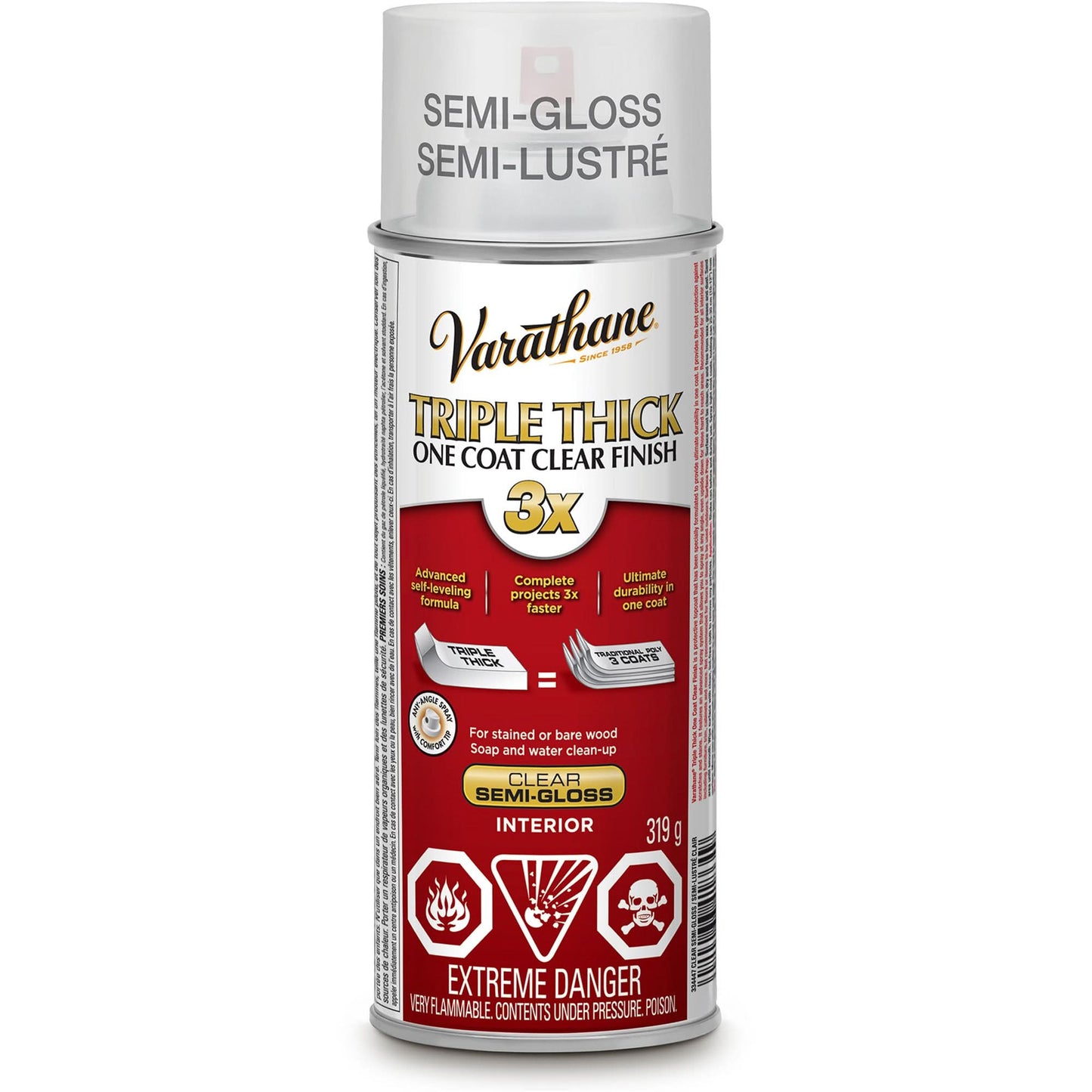 Varathane® Triple Thick One Coat Finish, 319 g, Clear, Semi-Gloss