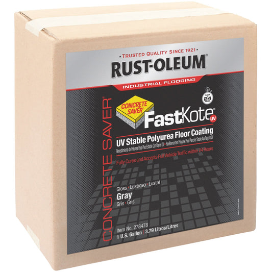 Revêtement de sol FastKote® UV Stable Polyurea, 1 gal., à base d'uréthane, haute brillance, gris