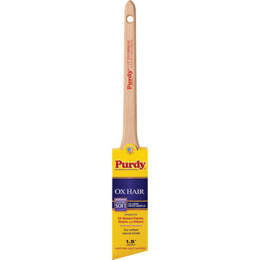 Pinceau coudé Ox-O-Angular, Poil de bœuf, Manche en bois, Largeur 1-1/2"
