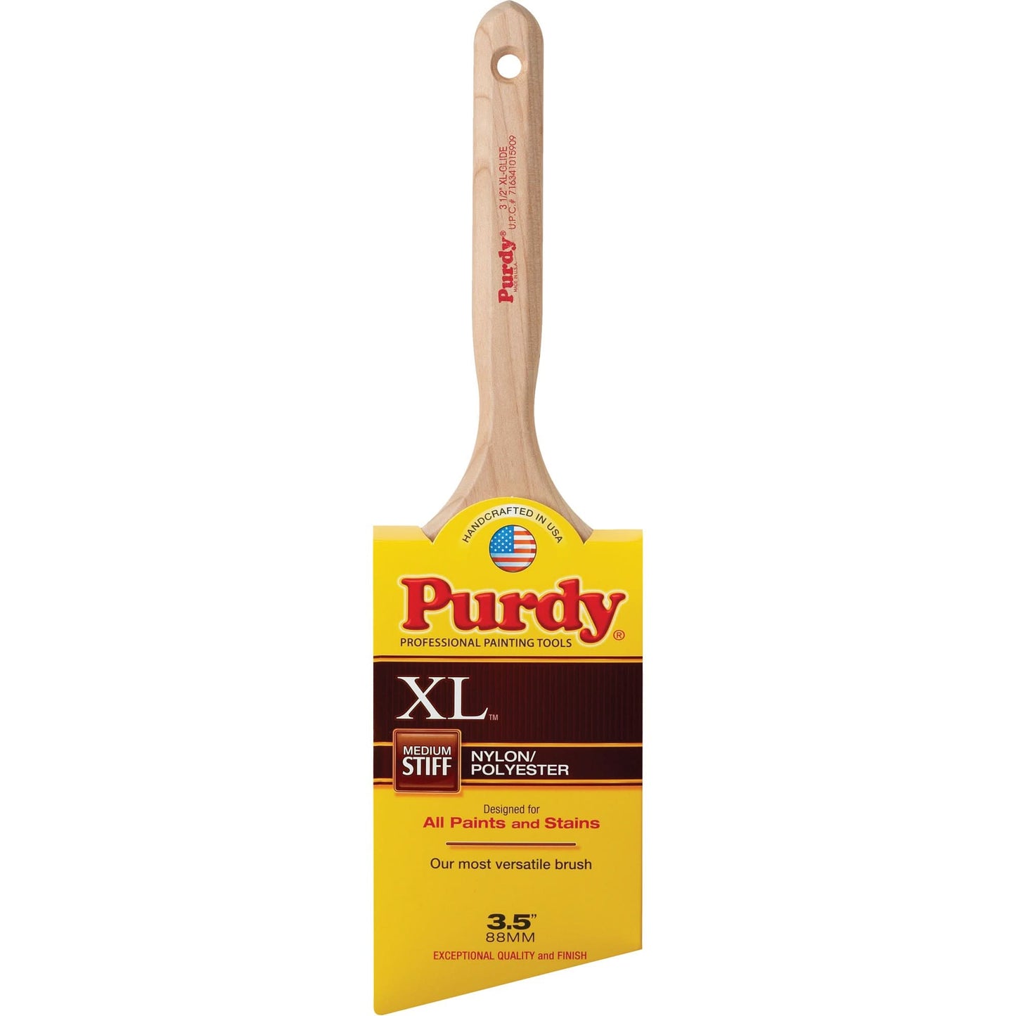XL Glide Paint Brush, Poly/Nylon, Wood Handle, 3-1/2" Width
