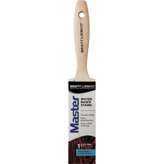 Pinceau d'angle et à rechampir pour lasures à base d'eau Master, polyester/nylon, manche en bois, largeur 3,8 cm