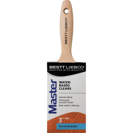Pinceau à brosse à angle et à coupe pour enduits transparents à base d'eau Master, polyester, manche en bois, largeur de 7,6 cm