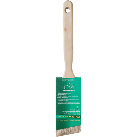 Pinceau à angle One Coat™, soies de porc blanc, manche en bois, largeur de 5 cm