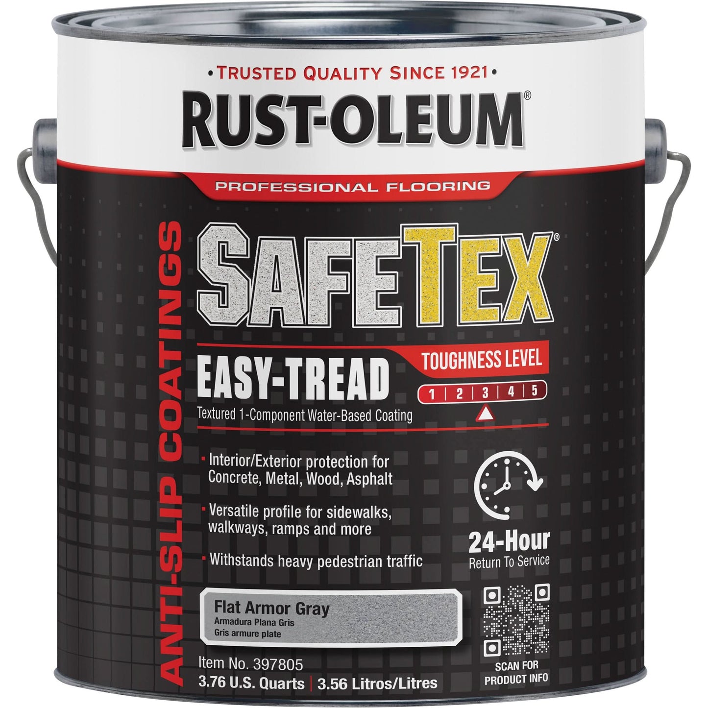 SafeTex® Easy-Tread Acrylic Coating, 1 gal., Water-Based, Flat/Textured, Grey