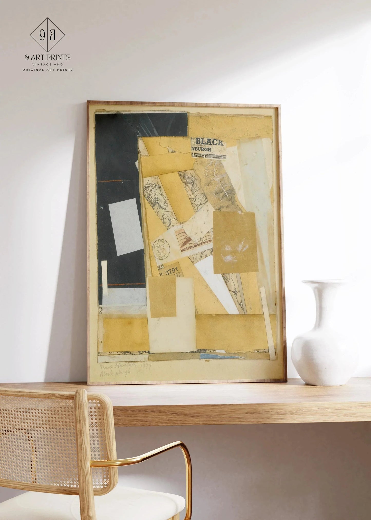 Kurt Schwitters Black NBurgh Giclee Print: Dadaist Collage Art