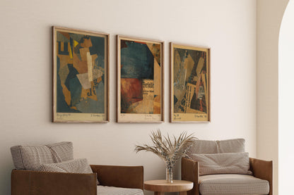 Kurt Schwitters Collage Art Print Set: Bauhaus Dadaism Style