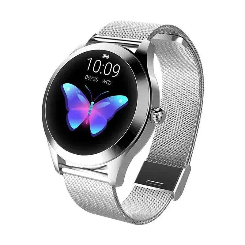 Montre intelligente KW10x avec surveillance de la fréquence cardiaque, suivi sportif, podomètre, surveillance de la qualité du sommeil, activation par le mouvement du poignet, étanche, bracelet intelligent pour femme