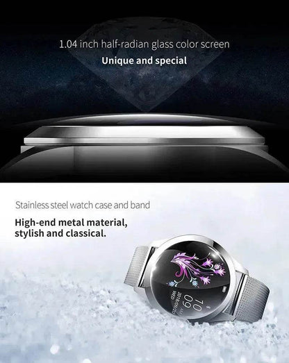 Montre intelligente KW10x avec surveillance de la fréquence cardiaque, suivi sportif, podomètre, surveillance de la qualité du sommeil, activation par le mouvement du poignet, étanche, bracelet intelligent pour femme