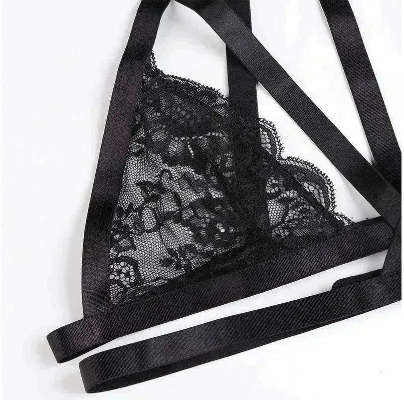 Lingerie bandeau en dentelle transparente