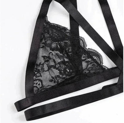 Lingerie bandeau en dentelle transparente
