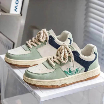 Chaussures Décontractées à Lacets pour Hommes Semelle Épaisse Souple Mode Confortable Baskets Plates Étudiant Plateforme Chaussures de Marche d'Extérieur