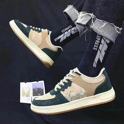 Chaussures Décontractées à Lacets pour Hommes Semelle Épaisse Souple Mode Confortable Baskets Plates Étudiant Plateforme Chaussures de Marche d'Extérieur
