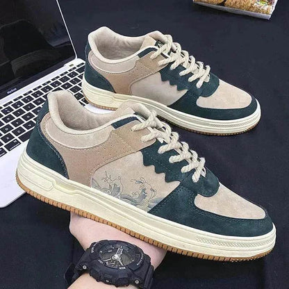 Chaussures Décontractées à Lacets pour Hommes Semelle Épaisse Souple Mode Confortable Baskets Plates Étudiant Plateforme Chaussures de Marche d'Extérieur