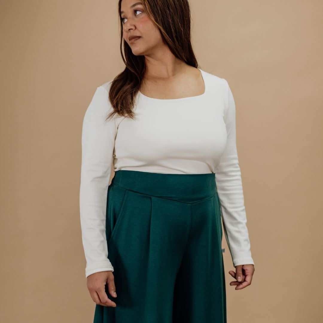 Ladies Bamboo Eva Sculpted Square Neck Crop | Juniper