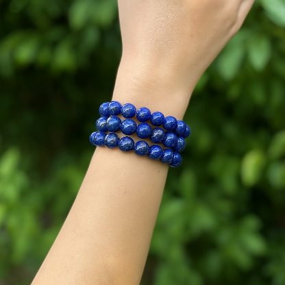 Lapis Lazuli Gemstone Bead Bracelet | The Stone of Intuition