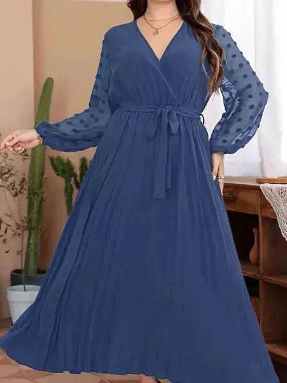 Large Size Solid Color Elastic Waist flared Abaya Dress for Turkey Middle East Women