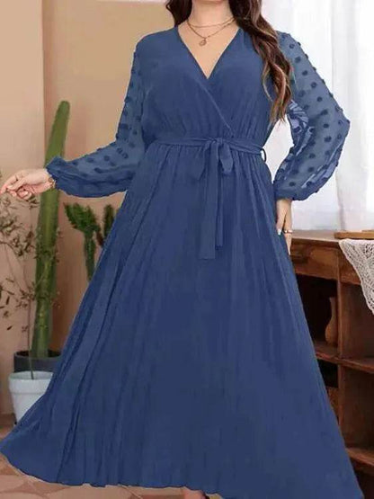 Large Size Solid Color Elastic Waist flared Abaya Dress for Turkey Middle East Women