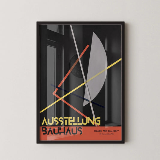 Affiche d'exposition Bauhaus : Impression d'art géométrique de Laszlo Moholy-Nagy