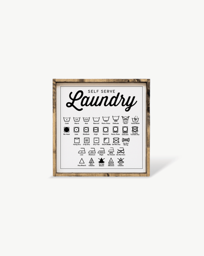Laundry Symbols Wood Sign