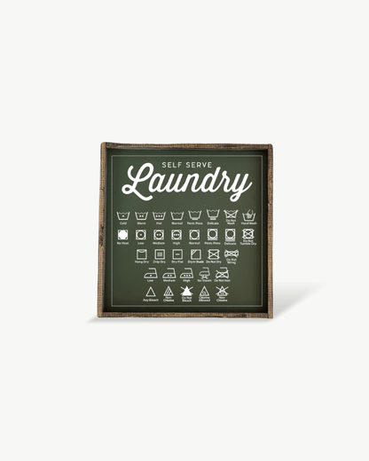 Laundry Symbols Wood Sign