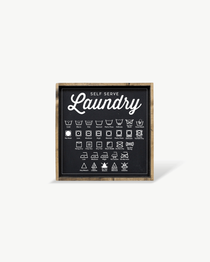Laundry Symbols Wood Sign