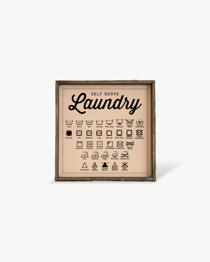Laundry Symbols Wood Sign