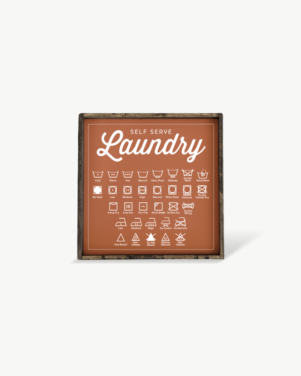 Laundry Symbols Wood Sign