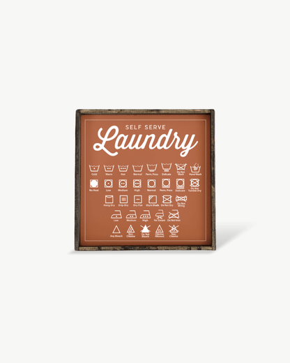 Laundry Symbols Wood Sign