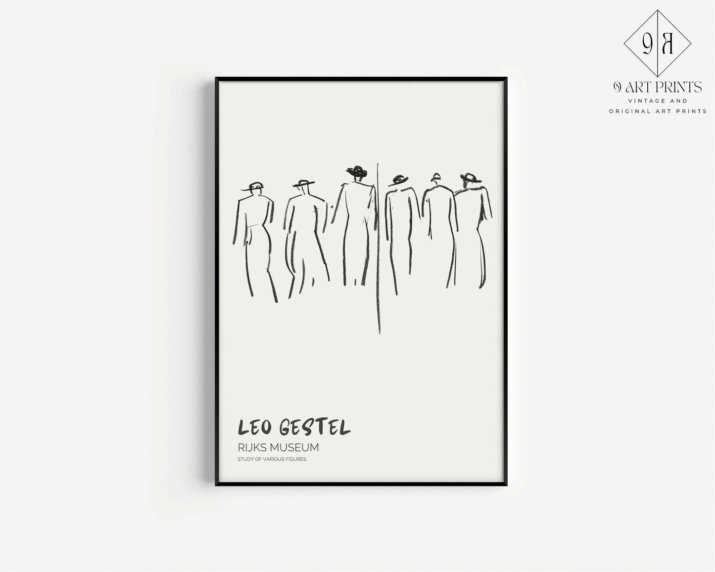 Leo Gestel Figure Sketch Art Print: Vintage Neutral Poster