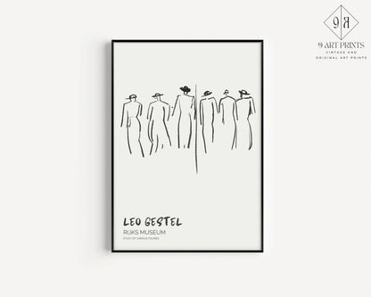 Leo Gestel Figure Sketch Art Print: Vintage Neutral Poster