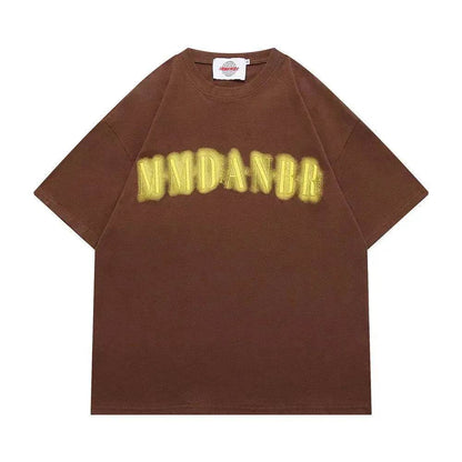 Letter Embroidered Cotton Casual Short Sleeve