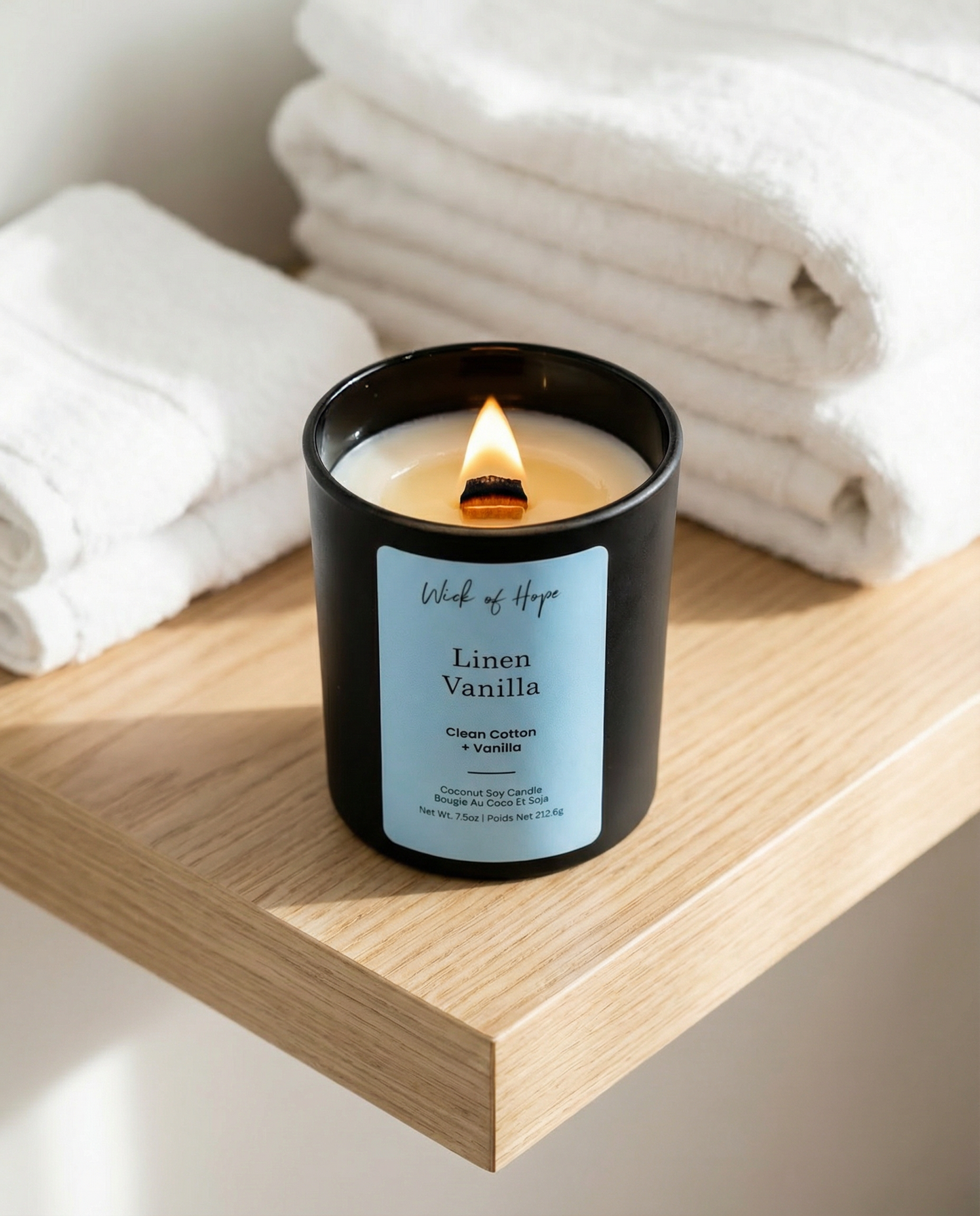 Linen Vanilla Candle | Clean Cotton + Vanilla