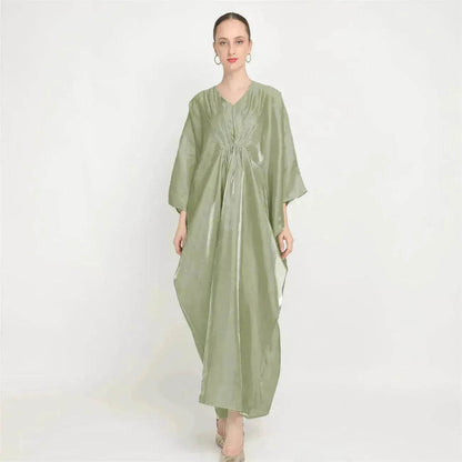 Loose Batwing Long Sleeve Abaya Dress for Arab Dubai Turkey Middle East Women