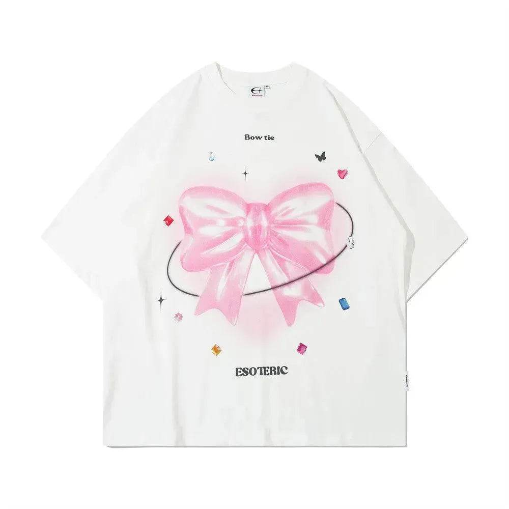 Love Heart Bow Tie Printed Short Sleeve