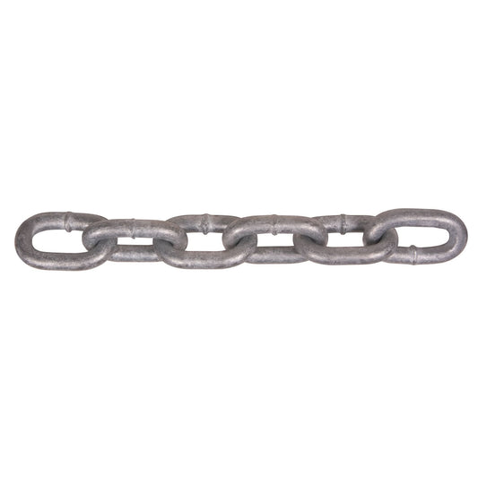 Hot-Dipped Galvanized Chains, Carbon Steel, 3/8" x 45' (13.7 m) L, Grade 30, 2650 lbs. (1.325 tons) Load Capacity