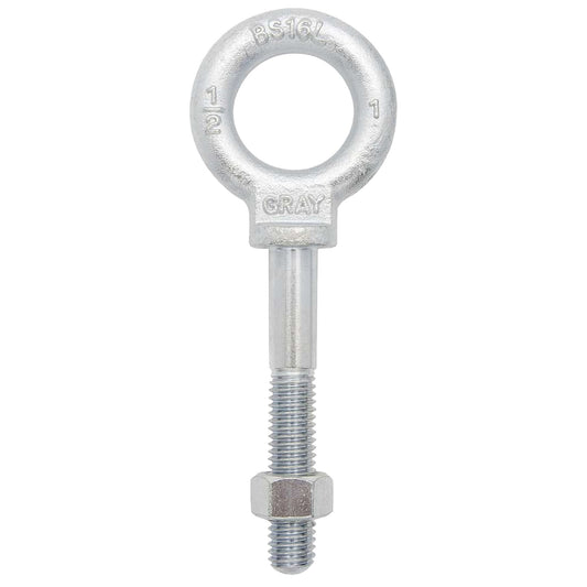 Eye Bolt, 2-9/16" Dia., 6" L, Zinc Plated, 5200 lbs. (2.6 tons) Capacity