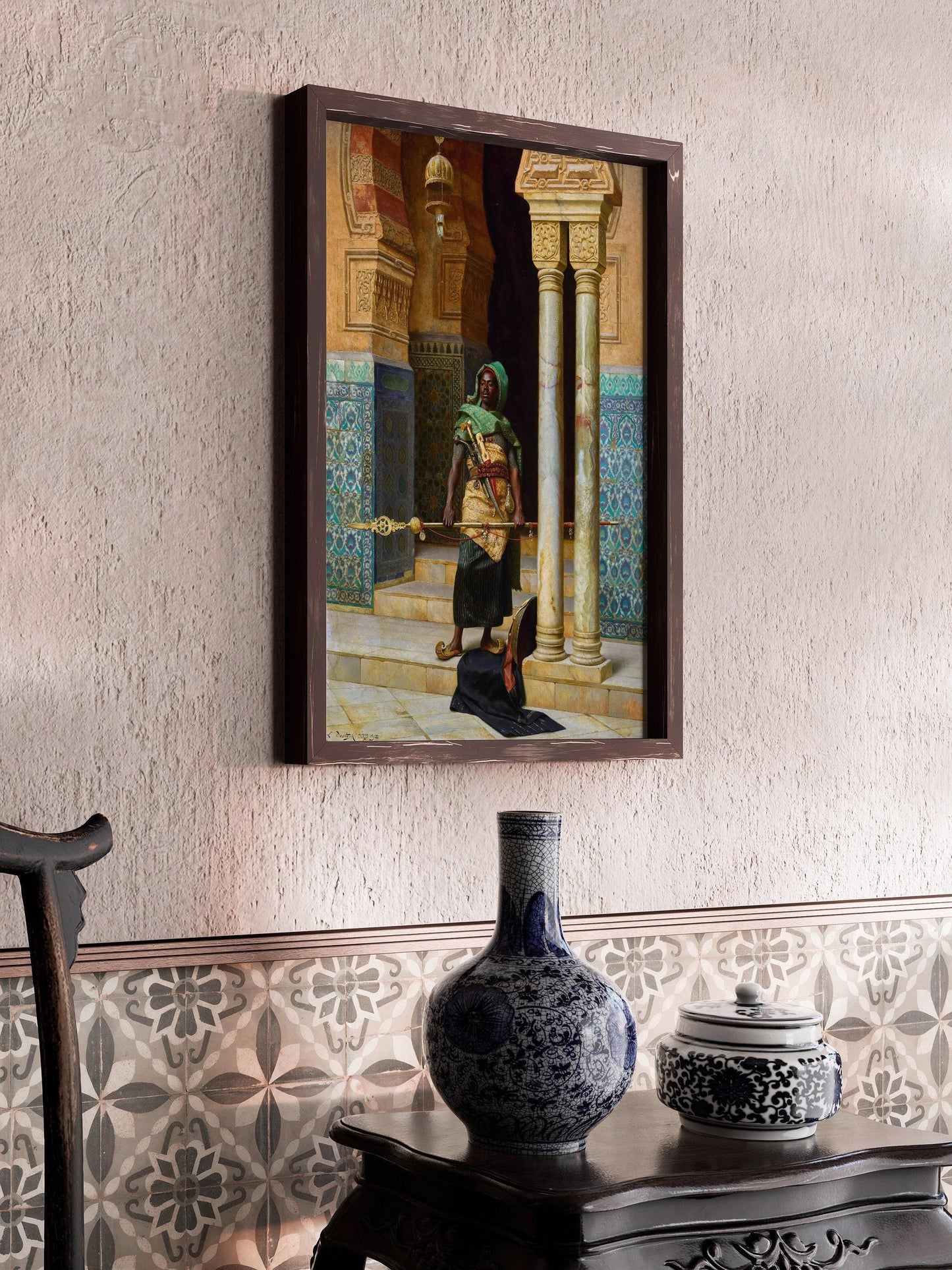 Ludwig Deutsch - The Nubian Guard | Orientalist Fine Art (available handframed or unframed)