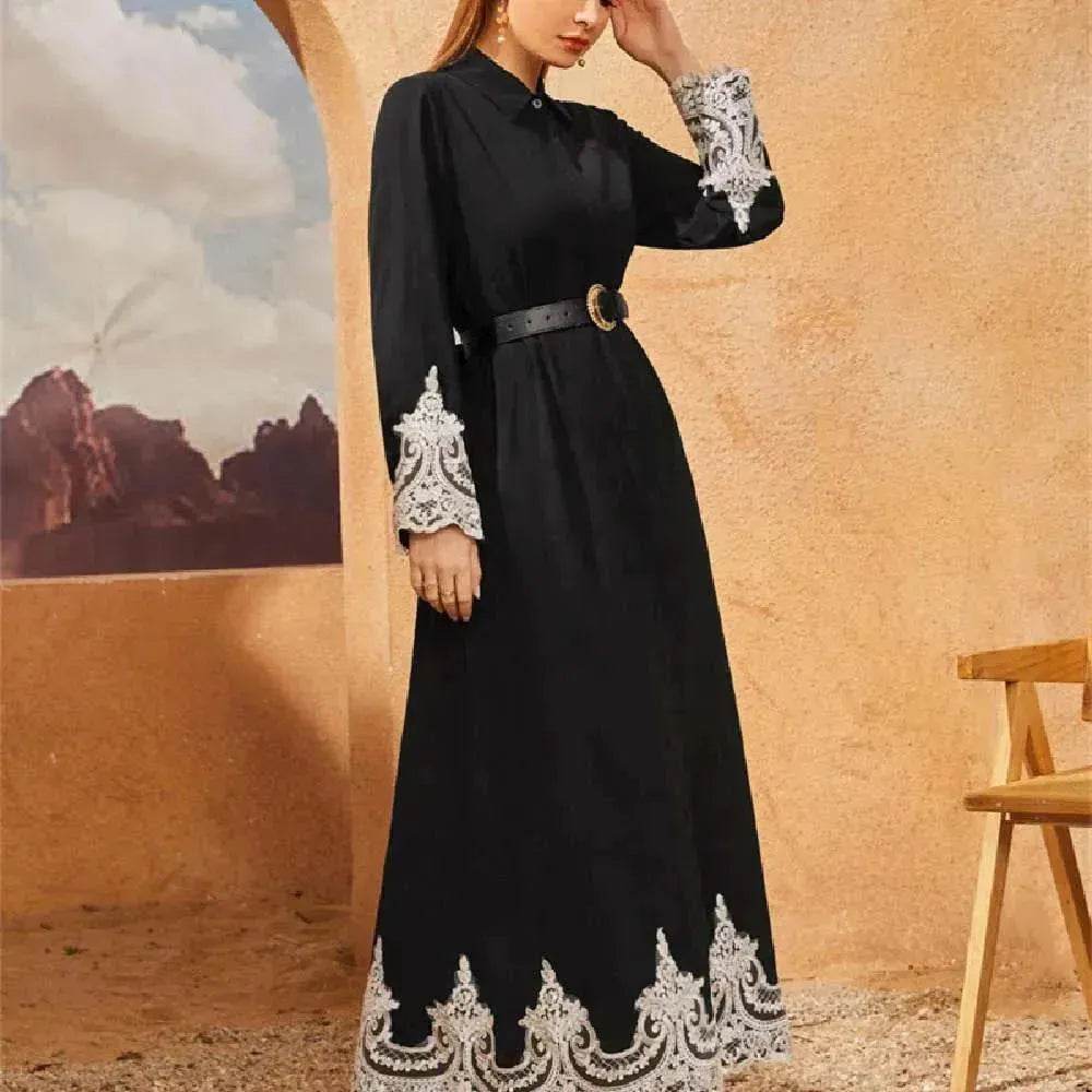 Chemisier brodé luxueux cardigan en dentelle robe pour belles femmes arabes de Dubaï et du Moyen-Orient