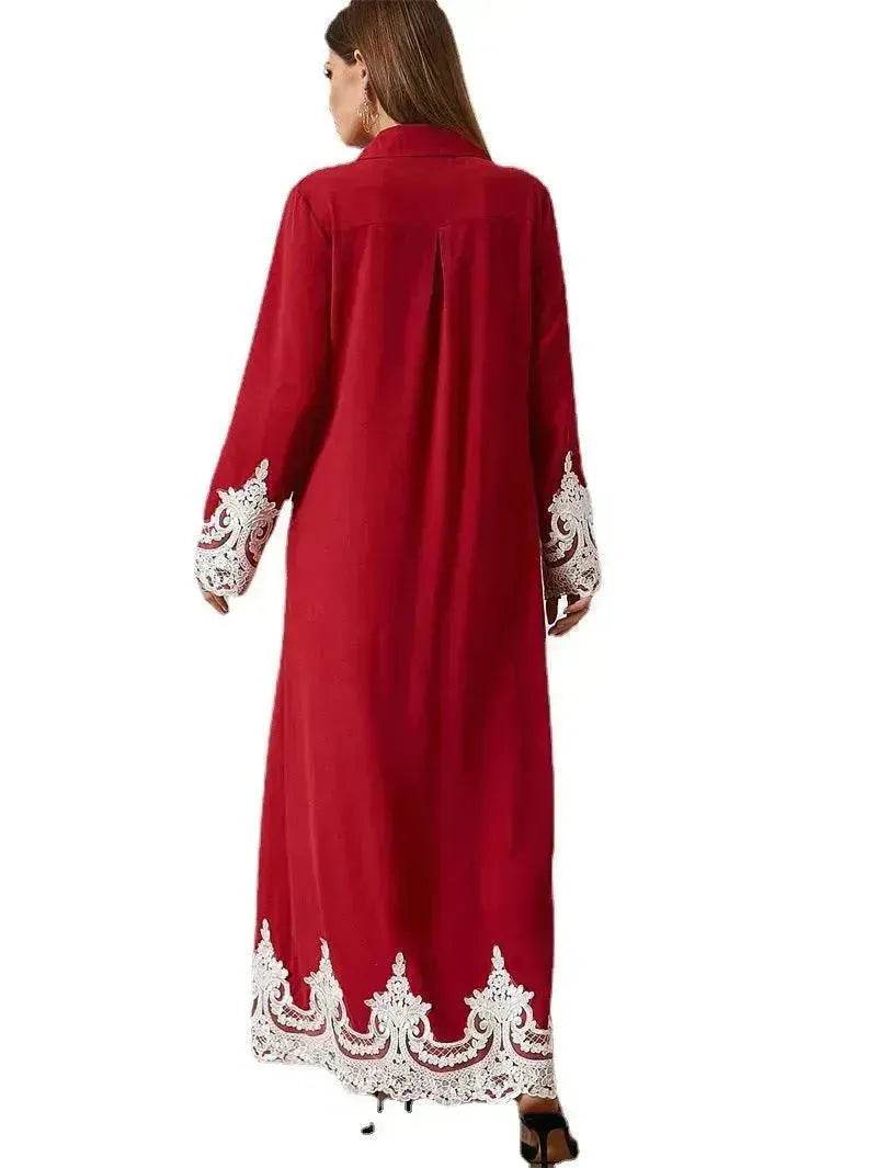 Chemisier brodé luxueux cardigan en dentelle robe pour belles femmes arabes de Dubaï et du Moyen-Orient