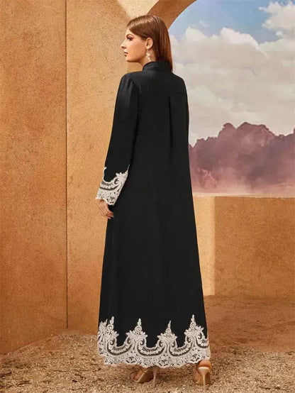Chemisier brodé luxueux cardigan en dentelle robe pour belles femmes arabes de Dubaï et du Moyen-Orient
