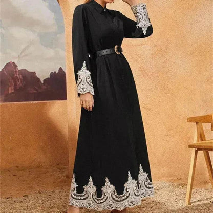 Chemisier brodé luxueux cardigan en dentelle robe pour belles femmes arabes de Dubaï et du Moyen-Orient
