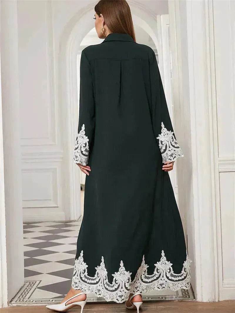 Chemisier brodé luxueux cardigan en dentelle robe pour belles femmes arabes de Dubaï et du Moyen-Orient