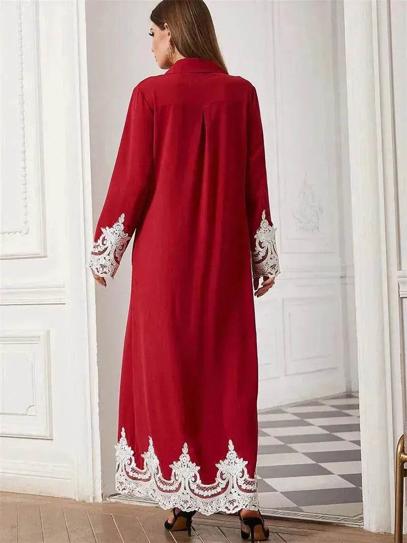 Chemisier brodé luxueux cardigan en dentelle robe pour belles femmes arabes de Dubaï et du Moyen-Orient