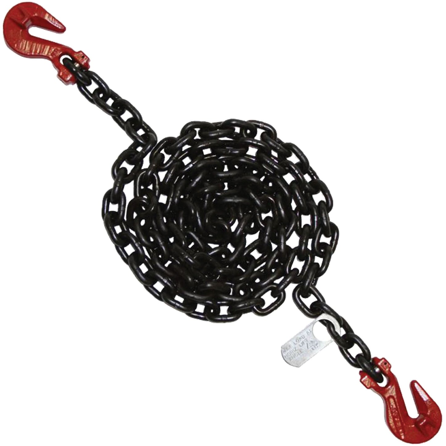 Chain Sling, Grade 100 Chain, Single Legs, Grab & Grab Hooks, 9/32" x 8'