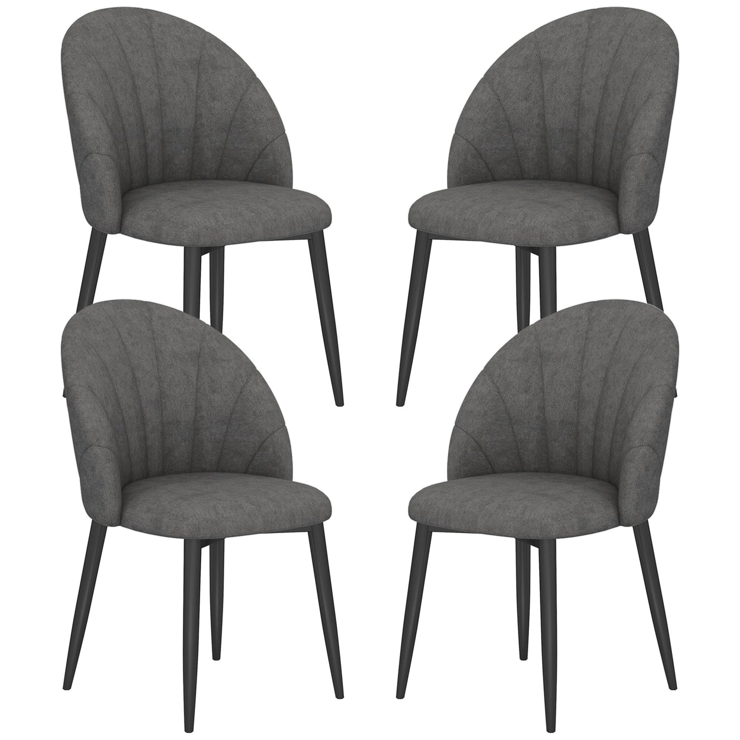 Skylar Modern Dining Chairs Set of 4-Dark Grey