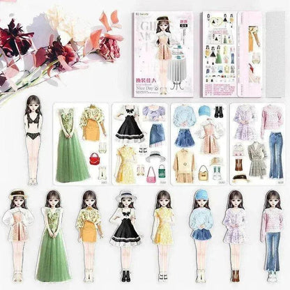 Magnetic Baby Girl Dressing Stickers Baby Clothing Stickers Book Toys