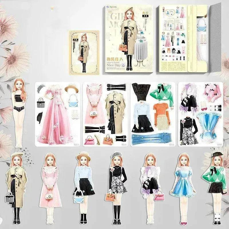 Magnetic Baby Girl Dressing Stickers Baby Clothing Stickers Book Toys